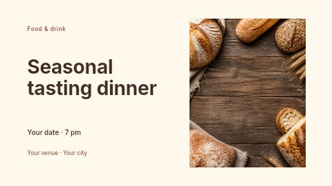Seasonal tasting dinner banner template