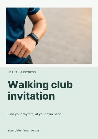 Walking club invitation flyer template