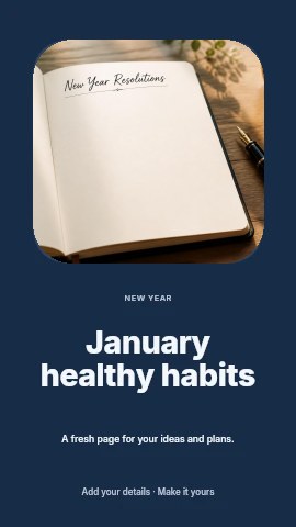 January healthy habits instagram story template