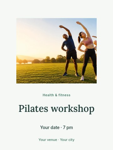 Pilates workshop invitation template
