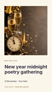 New Year midnight poetry gathering instagram story template · Gallery editorial