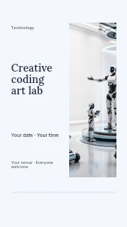 Creative coding art lab instagram story template · Split portrait