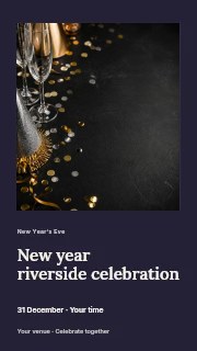 New Year riverside celebration instagram story template · Gallery editorial