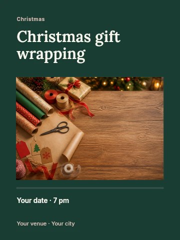 Christmas gift wrapping invitation template