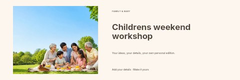 Childrens weekend workshop banner template