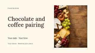 Chocolate and coffee pairing youtube thumbnail template · Horizontal photo dialogue