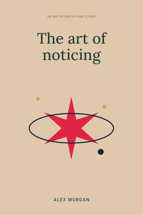 6-point slender sparkle · orbit composition in The art of noticing · Book cover