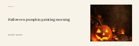 Halloween pumpkin painting morning banner · Horizontal photo dialogue banner template