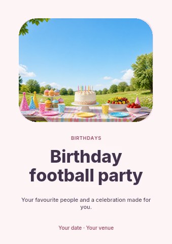 Birthday football party flyer template