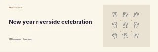 Celebration champagne flutes · Scattered Pattern in New Year riverside celebration banner · Horizontal photo dialogue