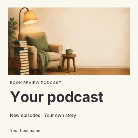 Book review podcast podcast cover template