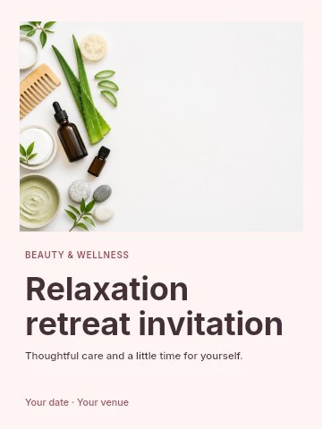 Relaxation retreat invitation template