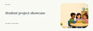Student project showcase banner template · Horizontal photo dialogue