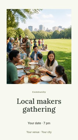 Local makers gathering instagram story template