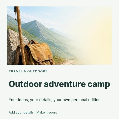 Outdoor adventure camp social media post template