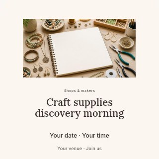 Craft supplies discovery morning social media post template · Picture window