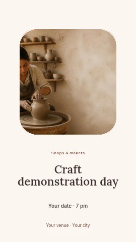 Craft demonstration day instagram story template