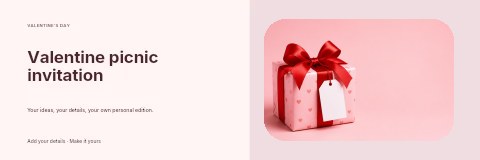 Valentine picnic invitation banner template