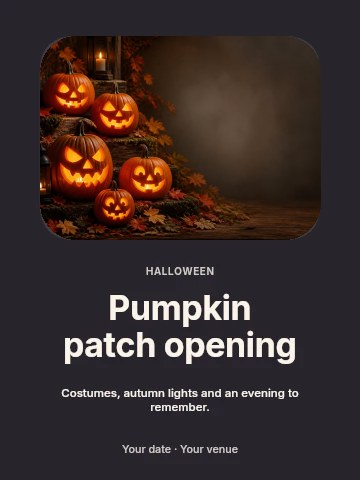 Pumpkin patch opening invitation template