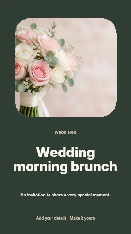 Wedding morning brunch instagram story template