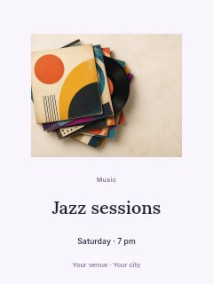 Jazz Sessions poster template · Picture window