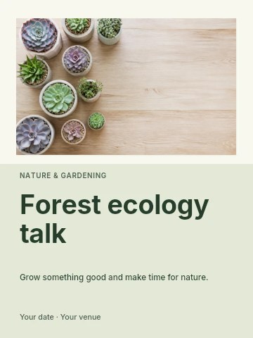 Forest ecology talk poster template