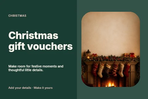 Christmas gift vouchers postcard template