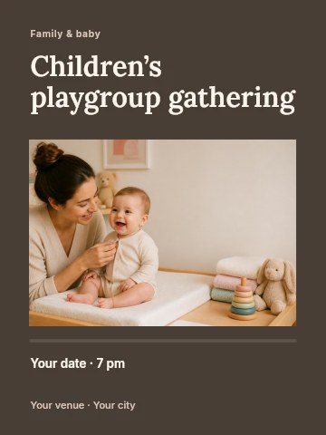 Children’s playgroup gathering invitation template