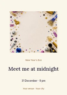 New Year’s Eve photo invitation flyer template · Picture window