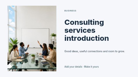 Consulting services introduction presentation cover template