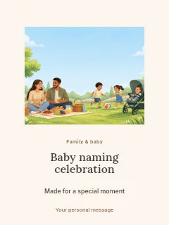 Baby naming celebration poster template · Picture window