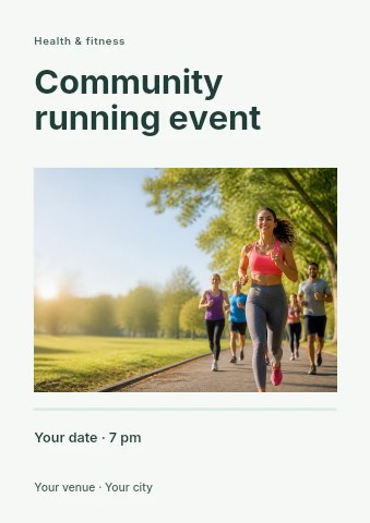 Community running event flyer template