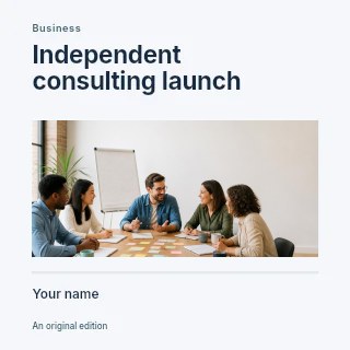 Independent consulting launch podcast cover template · Title & photograph