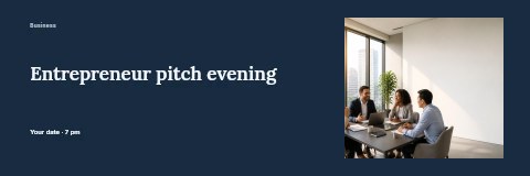 Entrepreneur pitch evening banner template