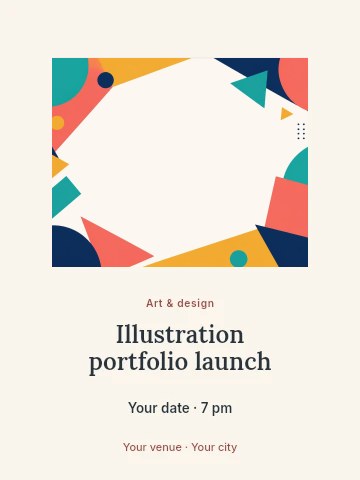 Illustration portfolio launch invitation template