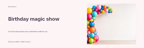 Birthday magic show banner template