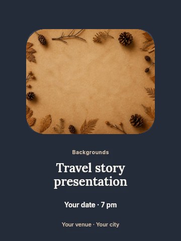 Travel story presentation invitation template