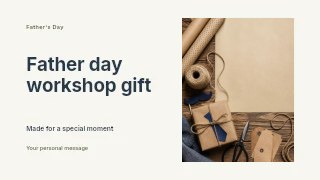 Father Day workshop gift presentation cover template · Horizontal photo dialogue
