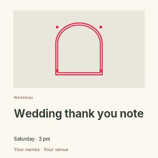 Arch frame · dot ornaments and double border in Wedding thank you note · Gallery editorial