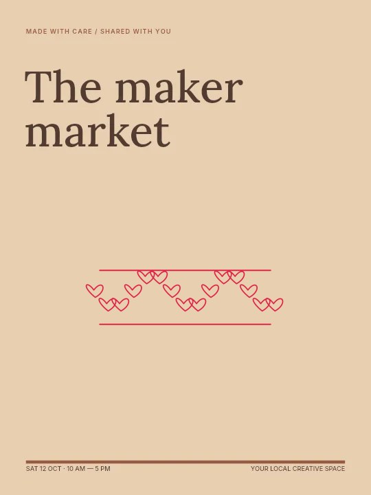 Loop divider · 15 motifs in a wave in The maker market · Illustrated poster