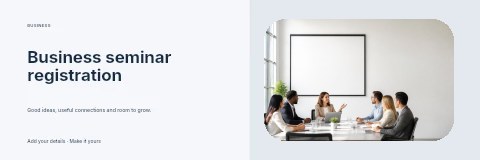 Business seminar registration banner template