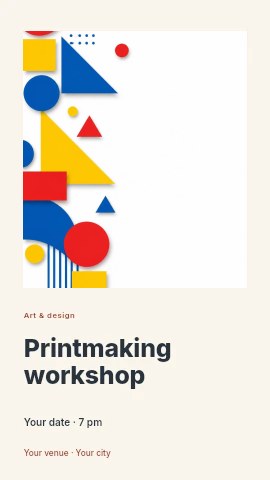 Printmaking workshop instagram story template