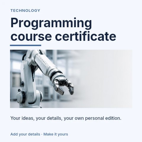 Programming course certificate social media post template
