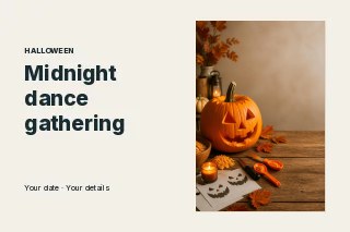 Midnight dance gathering · Split editorial postcard template