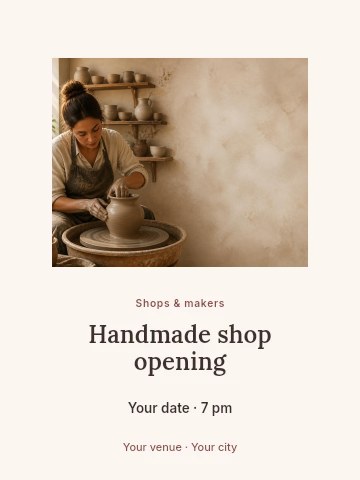 Handmade shop opening invitation template