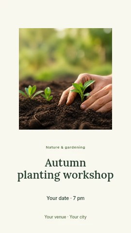Autumn planting workshop instagram story template