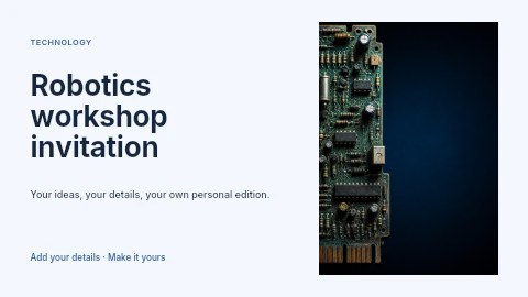 Robotics workshop invitation youtube thumbnail template