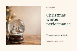 Christmas winter performance postcard template · Horizontal photo dialogue