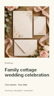 Family cottage wedding celebration instagram story template · Gallery editorial