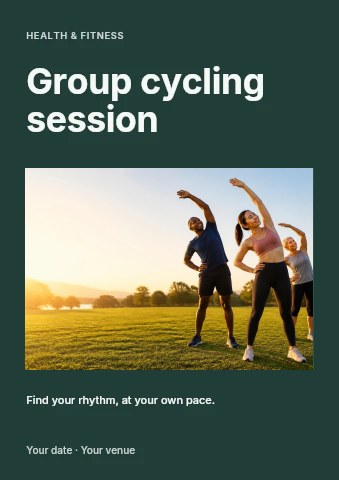 Group cycling session flyer template